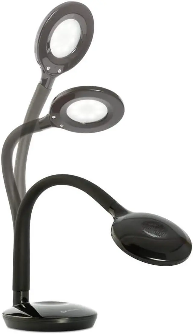 Alt view image 7 of 7 - OttLite D59PNB-FFP Soft Touch Flex Led Lamp, Desk Lamp, Space Saving Design, Flexible Adjustment, Dimmable, 10.5" x 5.25" x 11", Black
