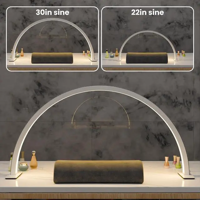 Alt view image 3 of 7 - Large Half Moon Light for Nail Desk, 30" 48W Professionals Led Light, Desk Lamp for Lash Eyelash Extension,Makeup Desk lamp,Color Temperature 2700K-6000K, Salon&Home(Crystal Diamond)