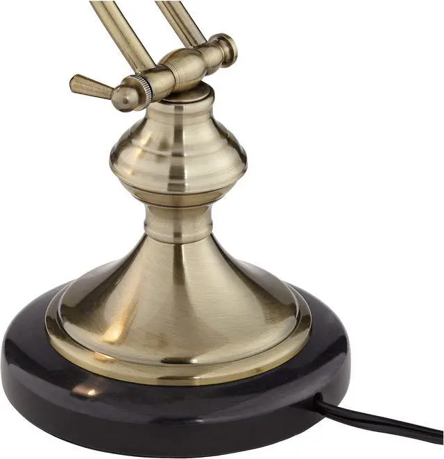 Alt view image 6 of 7 - Regency Hill Traditional Piano Banker Desk Lamp 12" High Antique Brass Gold Metal Shade Adjustable Arm Decor for Living Room Bedroom House Bedside Nightstand Home Office Reading Family