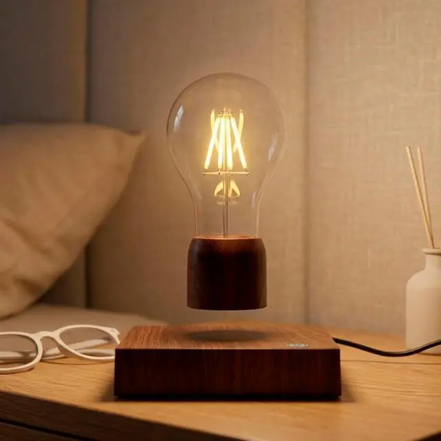 Alt view image 2 of 7 - Magnetic Levitating Floating Wireless LED Light Bulb Desk Lamp for Unique Gifts, Room Night Light, Home Office Decor Tech Toys