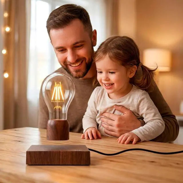 Alt view image 4 of 7 - Magnetic Levitating Floating Wireless LED Light Bulb Desk Lamp for Unique Gifts, Room Night Light, Home Office Decor Tech Toys