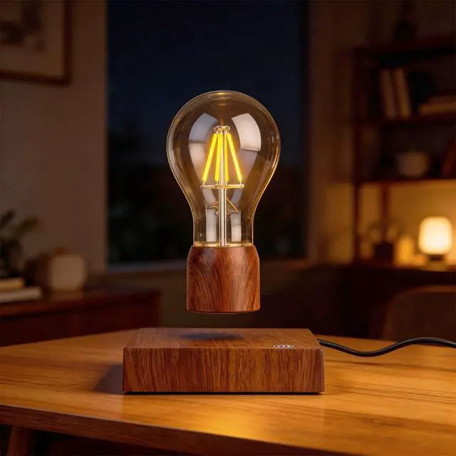 Alt view image 6 of 7 - Magnetic Levitating Floating Wireless LED Light Bulb Desk Lamp for Unique Gifts, Room Night Light, Home Office Decor Tech Toys