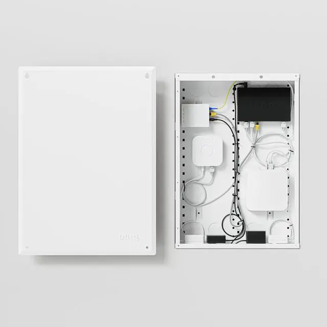 Alt view image 2 of 7 - Legrand On-Q 20-Inch Structured Wiring Enclosure with Screw-On Cover, Durable Steel, Cable Management, Recessed or Surface Mount, Compatible with On-Q Accessories, Glossy White