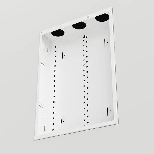 Alt view image 5 of 7 - Legrand On-Q 20-Inch Structured Wiring Enclosure with Screw-On Cover, Durable Steel, Cable Management, Recessed or Surface Mount, Compatible with On-Q Accessories, Glossy White