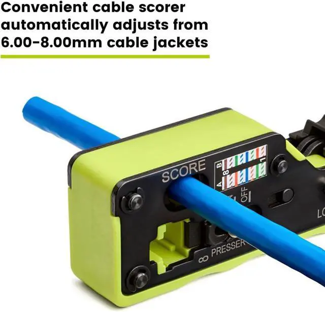 Alt view image 5 of 7 - trueCABLE Crimp Tool for Pass Through RJ45 All-in-One Ethernet Tool: Crimp, Cut, Score - Works with Cat5e, Cat6, Cat6A Shielded and Unshielded Connectors