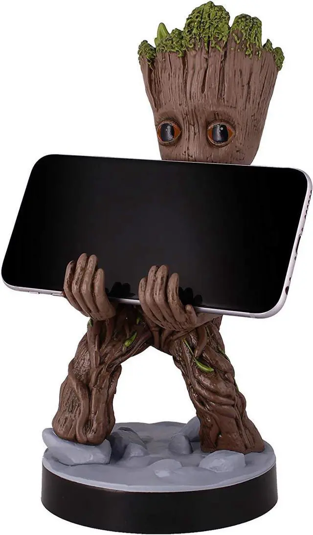 Main image of Exquisite Gaming: Guardians of The Galaxy: Toddler Groot - Original Mobile Phone & Gaming Controller Holder, Device Stand, Cable Guys, Marvel Licensed Figure, Black