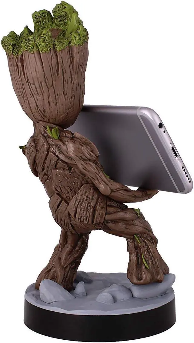 Alt view image 3 of 7 - Exquisite Gaming: Guardians of The Galaxy: Toddler Groot - Original Mobile Phone & Gaming Controller Holder, Device Stand, Cable Guys, Marvel Licensed Figure, Black