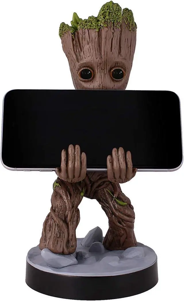 Alt view image 7 of 7 - Exquisite Gaming: Guardians of The Galaxy: Toddler Groot - Original Mobile Phone & Gaming Controller Holder, Device Stand, Cable Guys, Marvel Licensed Figure, Black