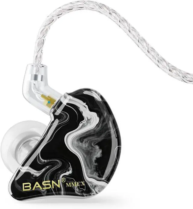 Main image of BASN Triple Driver in Ear Monitor Headphones for Musicians (Cosmic Black) | noise isolating earphones with iem case, memory foams and 2 detachable cables, for audio engineer musician studio stage