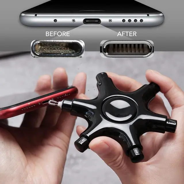 Alt view image 3 of 7 - iPhone Cleaning Kit for Charging Port Cleaner,Lightning Charger Connector | Speaker Cable,AirPod Pro Cell PhoneCleaning PuttyRepair Restore Tool,Thin Cleaning Brushes,Microfiber Cloths,Port Pick
