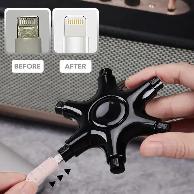 Alt view image 4 of 7 - iPhone Cleaning Kit for Charging Port Cleaner,Lightning Charger Connector | Speaker Cable,AirPod Pro Cell PhoneCleaning PuttyRepair Restore Tool,Thin Cleaning Brushes,Microfiber Cloths,Port Pick