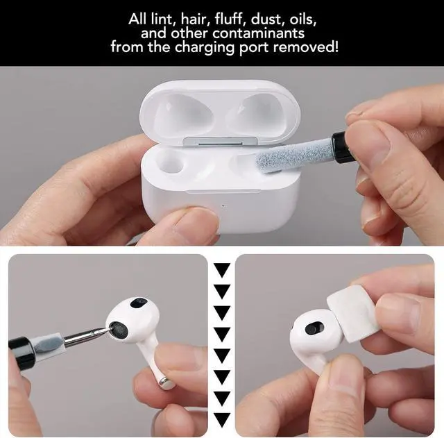 Alt view image 5 of 7 - iPhone Cleaning Kit for Charging Port Cleaner,Lightning Charger Connector | Speaker Cable,AirPod Pro Cell PhoneCleaning PuttyRepair Restore Tool,Thin Cleaning Brushes,Microfiber Cloths,Port Pick