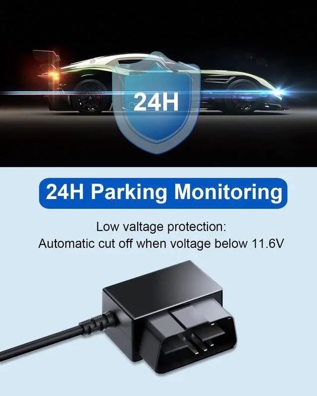 Alt view image 2 of 7 - YKT Dash Cam OBD Hardwire Kit, Dash Camera Power Cable Type C Port 11.6-16V to 5V/2.5A with Low Voltage Protection 24h Parking Monitor for Dashcam, GPS (Type-C) (Fit for All Dash Cam)