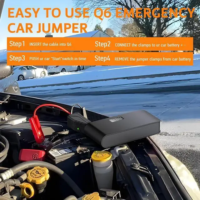 Alt view image 7 of 7 - BOOKOO Car Battery Jump Starter 4000A,16000mAh Portable Battery Jumper Cables for Car 8L Gas 7L Diesel Engines,Jump Box with USB QC 3.0 PD 18W Fast Charging,3 LED Modes with SOS for Emergency Use
