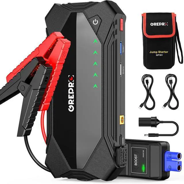 Main image of GREPRO Jump Starter (10L Gas & 8.0L Diesel Engines), 3000A Car Battery Jump Starter Battery Pack,12V Booster, Jump Box with Jumper Cables, Car Jumper with LED Light