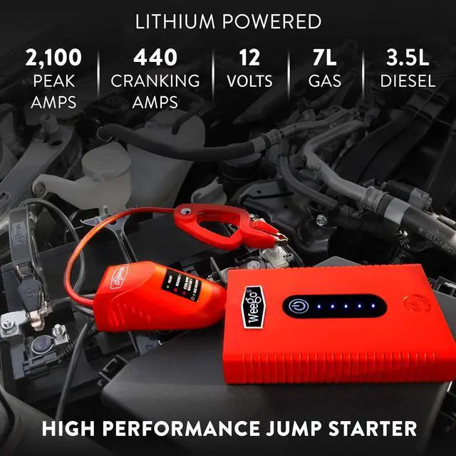 Alt view image 2 of 6 - Weego 44s: 2100A Self-Use 12V Lithium Car Battery Jump Starter USA-Engineered Safe Replacement for Jumper Cables - Car Jumper Starter Portable for 7L Gas and 3.5L Diesel Engines (N44s)