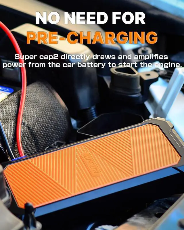 Alt view image 3 of 7 - Autowit Super Capacitor Jump Starter, 12V Batteryless Portable Jump Box, Jumper Cables for 8.0 Gas&4.0 Diesel Car, Portable Jump Starter for Car Battery, Bulit-in Supercapacitor, No Need Pre-Charge
