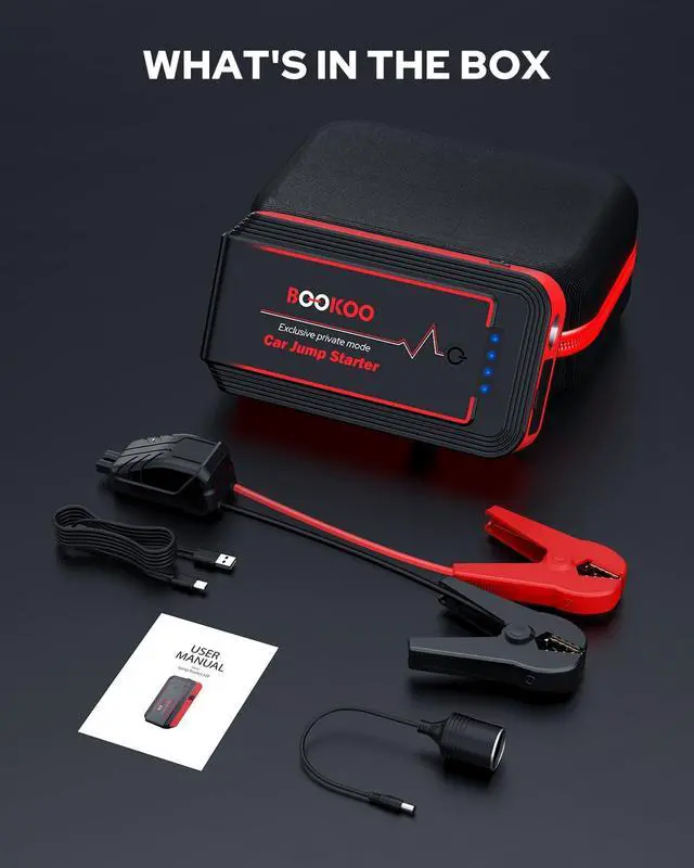 Alt view image 7 of 7 - BOOKOO H9 4500A 12V Jump Starter for Car Boat Lawnmower | For 10L Gas - 8L Diesel Engines - 2 USB Outputs QC 3.0 - 140W DC Output - 3 Modes LED Lights - 10 BMS Protections