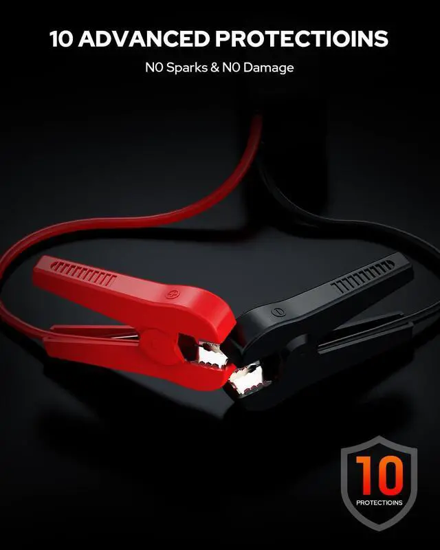 Alt view image 6 of 7 - BOOKOO H9 4500A 12V Jump Starter for Car Boat Lawnmower | For 10L Gas - 8L Diesel Engines - 2 USB Outputs QC 3.0 - 140W DC Output - 3 Modes LED Lights - 10 BMS Protections