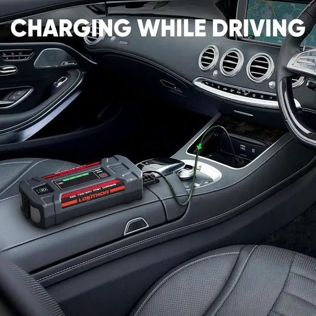 Alt view image 5 of 7 - LOKITHOR J401 2500A 12V Car Battery Jump Starter for 8.5L Gas/6.5L Diesel | Car Battery Jumper Starter Portable, 60W Fast Charging, 44.4Wh Power Bank, 300 Lumen LED Light, Jump Box, Jumper Cables