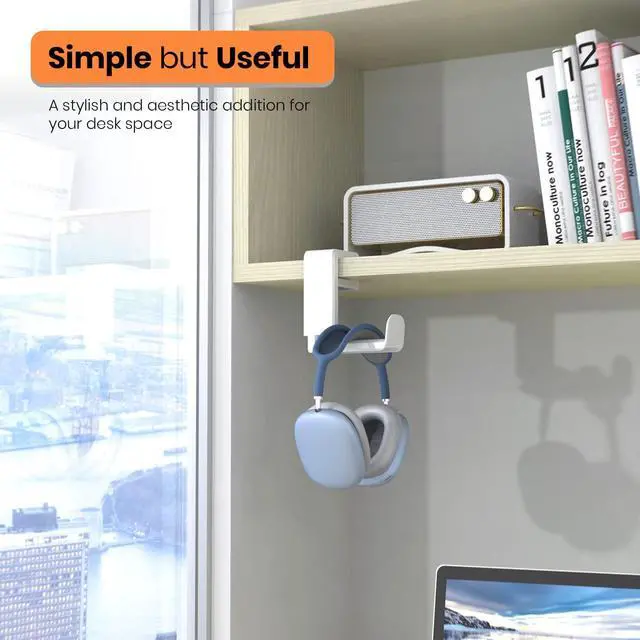 Alt view image 2 of 6 - 3in1 Rotating Headphone Holder - EURPMASK 3in1 PC Gaming Headset Holder w/Detachable Controller Holder, Adjustable Clamp-on Headset Stand,Headphone Hanger Hook Under Desk w/Cable Clip Organizer