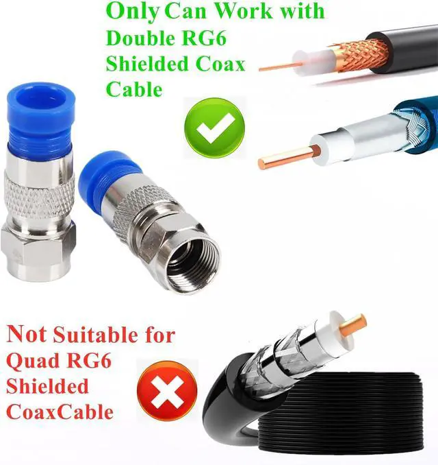 Alt view image 4 of 7 - Gaobige Coax Cable Crimper Tool Kit, rg6 rg59 Coaxial Compression Tool, Wire Stripper, 10pcs RG6 F Connectors