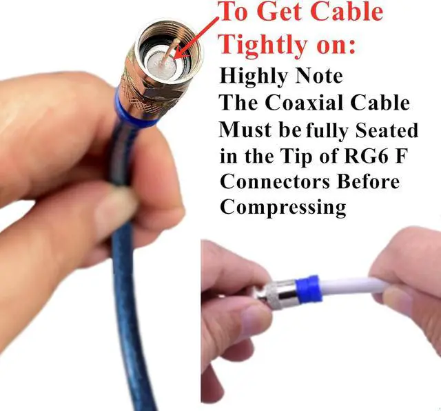 Alt view image 5 of 7 - Gaobige Coax Cable Crimper Tool Kit, rg6 rg59 Coaxial Compression Tool, Wire Stripper, 10pcs RG6 F Connectors