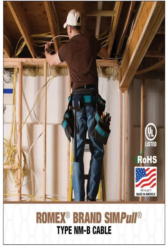 Alt view image 6 of 7 - Southwire Romex Brand Simpull Solid Indoor 14/2 W/G NMB Cable 50ft coil - SW# 28827422