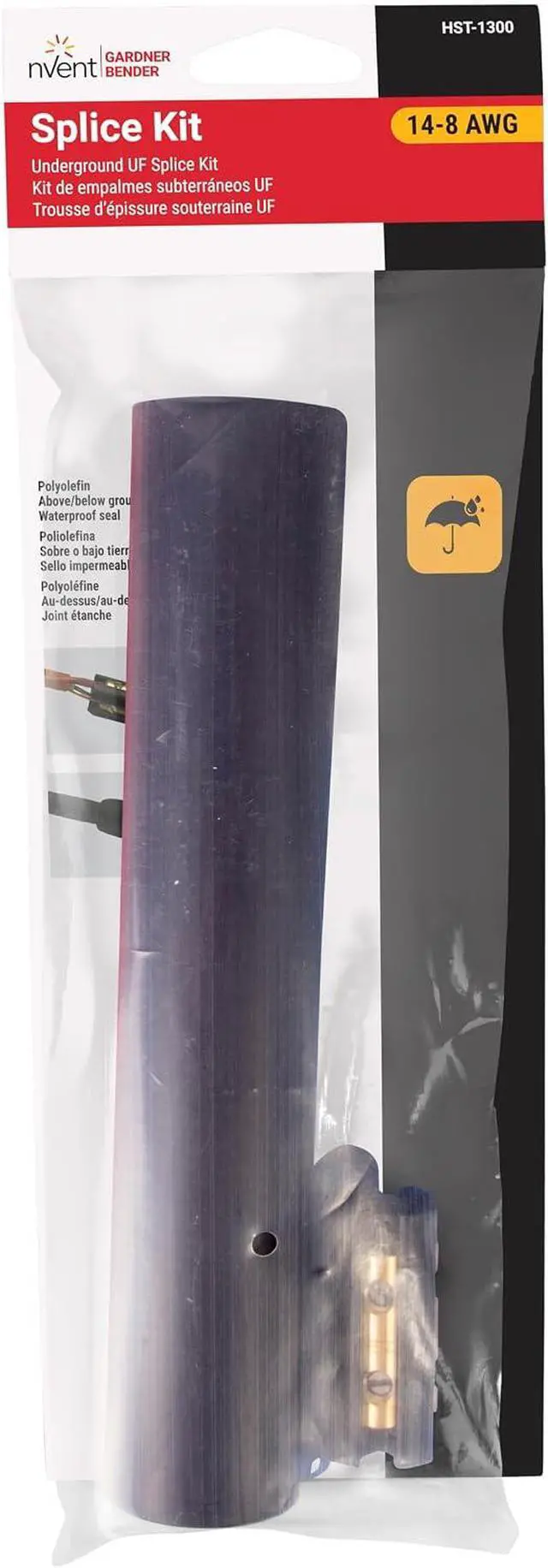 Alt view image 3 of 4 - Gardner Bender HST-1300 Underground Cable Kit for Waterproof, 14-8 AWG, UF Copper Wire-Includes: 8 inch. Heavy-Wall Heat Shrink & Screw Splice Connectors , Black