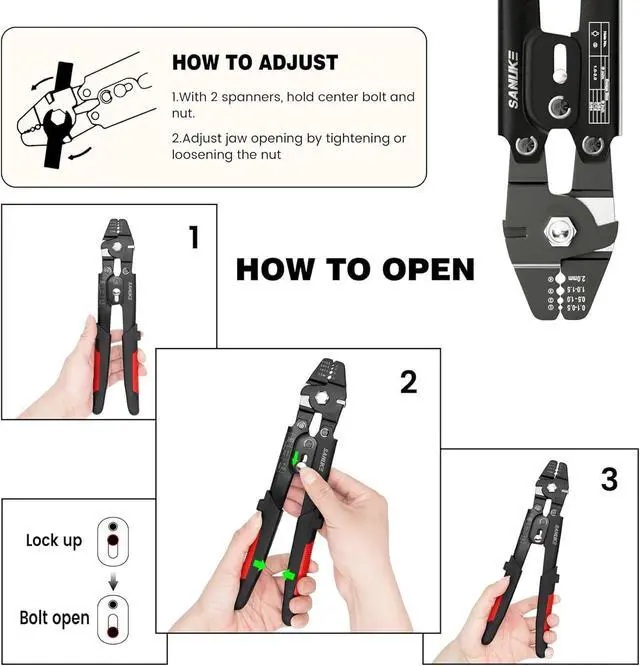 Alt view image 6 of 7 - Sanuke Wire Rope Crimping Tool Kit, Up to 2.0mm Swaging Tool | for 3/64 1/16 5/64 inch Sleeves, Wire Rope Crimper with 140pcs Sleeves and 10pcs Thimbles