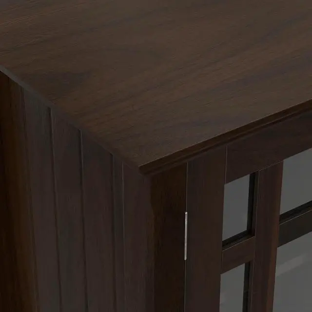 Alt view image 6 of 7 - SIMPLIHOME Bedford TV Stand - 53 inch Wide Solid Wood Tall Media Console in Dark Tobacco Brown, Transitional Entertainment Center for Living Room for TVs up to 60 Inches with Cable Management