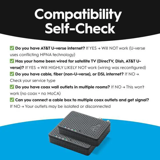 Alt view image 6 of 7 - Hitron MoCA 2.5 Network Adapter (2-Pack) NOT a Modem - Extends Internet Over Coax | NOT for Satellite/AT&T U-Verse | Works Cable/Fiber/DSL | Requires Connected Coax