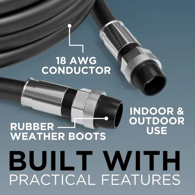 Alt view image 4 of 7 - THE CIMPLE CO - RG6 Coaxial Cable 25 FT Outdoor - Indoor/Outdoor Dual Shielded Coax Cable for Satellite TV Antennas, Internet, CATV - Watertight Coax with Rubber Boots 25 Feet (7 Meters), Black