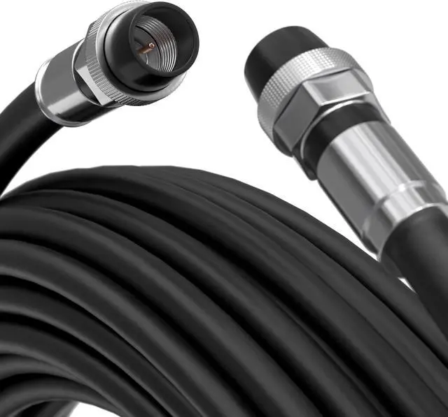 Alt view image 5 of 7 - THE CIMPLE CO - RG6 Coaxial Cable 25 FT Outdoor - Indoor/Outdoor Dual Shielded Coax Cable for Satellite TV Antennas, Internet, CATV - Watertight Coax with Rubber Boots 25 Feet (7 Meters), Black