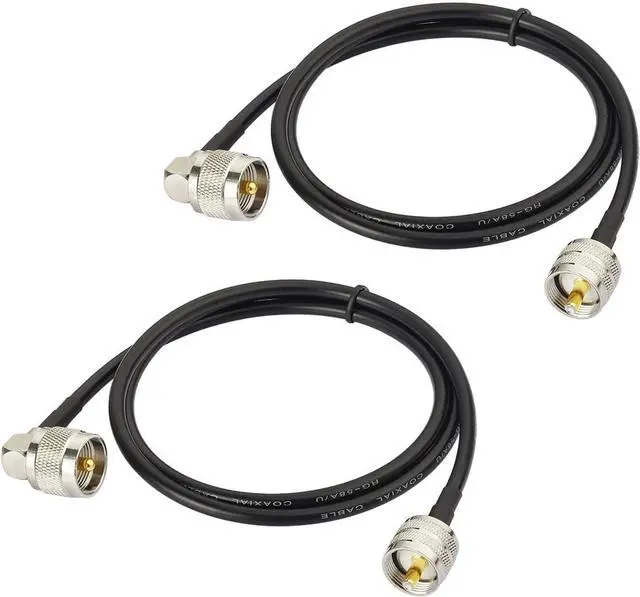 Main image of Superbat PL-259 Jumper Cable UHF (Pl259) Male to Male Low Loss Digital RG58 Coax Cable (3 Feet RG58) for HAM & CB Radio,Antenna Analyzer,Dummy Load,SWR Meter 2-Pack