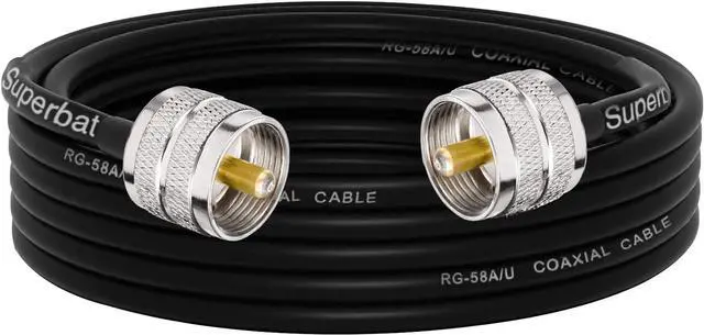 Main image of Superbat PL259 Coax Cable 15ft, UHF Male PL-259 CB Antenna Cable Extension RG58 Cable for HAM & CB Radio Antenna Analyzer Dummy Load SWR Meter etc.