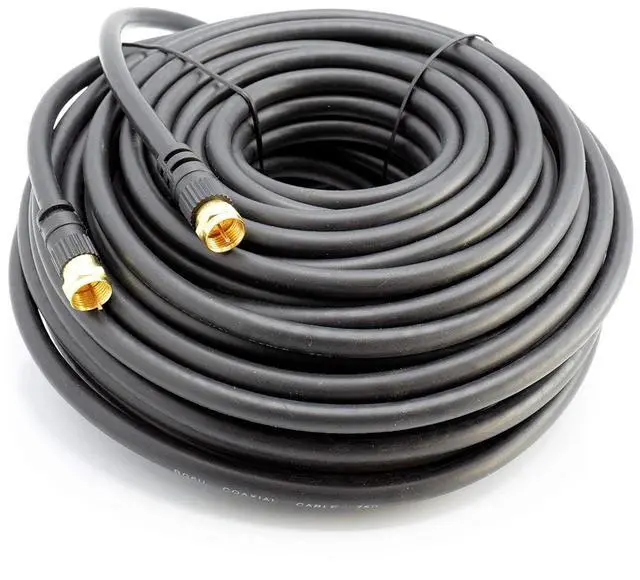 Main image of THE CIMPLE CO 75 FT RG6 Coaxial Cable with Gold Male F-Type Connectors - Indoor/Outdoor Coax for Cable TV, Satellite, Antennas - 75 Ohm, 75 Feet (22 Meters), Black