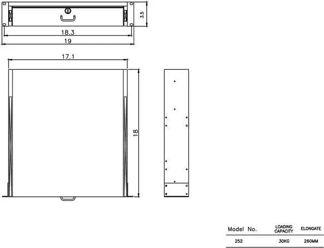 Alt view image 5 of 6 - 2U Rack Drawer Server Cabinet Case 19 Inch Rack Mount DJ Locking Rack Network Rack Deep Drawer with Key, with Rear Pass-Through Holes for Routing Cables(2U)