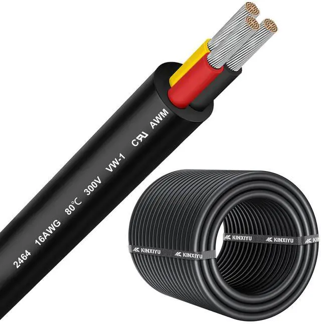 Main image of 16 Gauge Electrical Wire 30FT, 16/3 Stranded Low Voltage Landscape Lighting Wire, Outdoor Direct Burial Waterproof Oil-Proof UV Resistant PVC Jacket Cable for LED Lamp Lighting Automotive Speaker