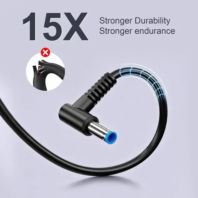 Alt view image 5 of 7 - WZXHU 65W Laptop Charger Compatible with HP Elitebook 840 850 845 830 820 G3 G4 G5 G7 G8 G9 ProBook, Envy, Pavilion, Spectre, Stream, Notebook 15 Smart Blue Tip Power Cord Adapter