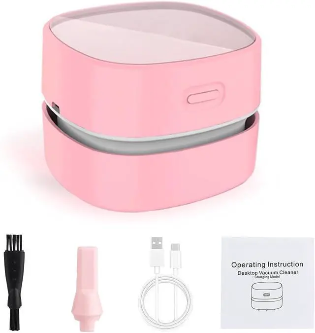 Alt view image 7 of 7 - ODISTAR Mini Desktop Vacuum Cleaner for Table Dust (Pink AA Battery) | Up to 400 Mins Endurance, 360° Rotatable, Cleans desk Dust, eraser Crumbs, Great for Home/School/Office, Ideal Kids Gift