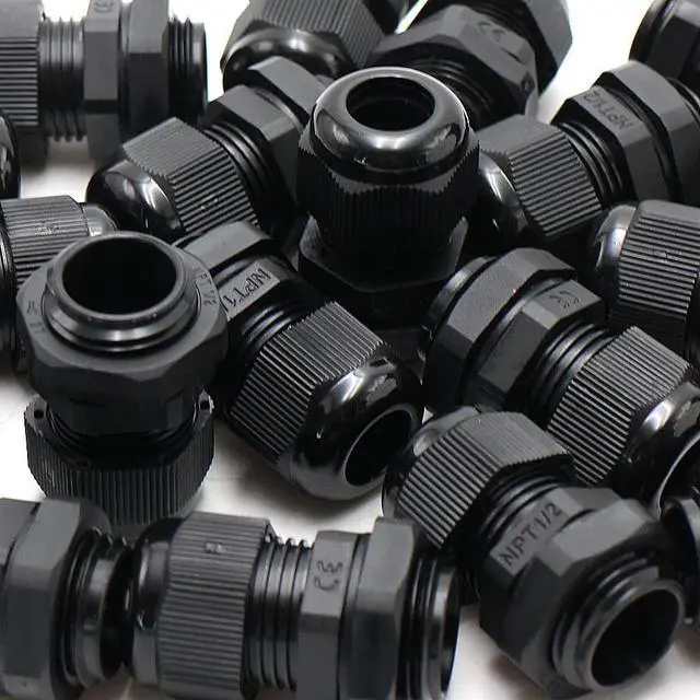 Alt view image 7 of 7 - 25-Pack 1/2" NPT Cable Glands, IP68 Waterproof Nylon PA66 Strain Relief Cord Grips, Adjustable Locknut for 6-12mm Wire, Electrical Conduit Fitting with Gaskets & PP Box, Black-AIRTAK