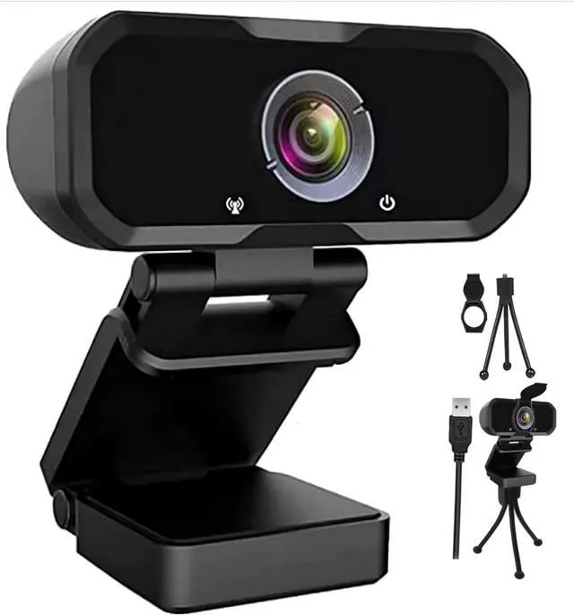 Main image of Webcam 1080p HD Computer Camera Microphone Laptop USB PC Webcam | with Tripod Stand, 110 Degree Live Streaming Widescreen Recording Pro Video Web Camera for Calling, Conferencing , Switch 2