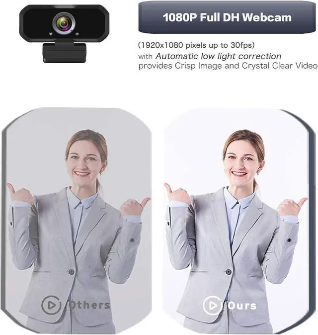 Alt view image 3 of 7 - Webcam 1080p HD Computer Camera Microphone Laptop USB PC Webcam | with Tripod Stand, 110 Degree Live Streaming Widescreen Recording Pro Video Web Camera for Calling, Conferencing , Switch 2