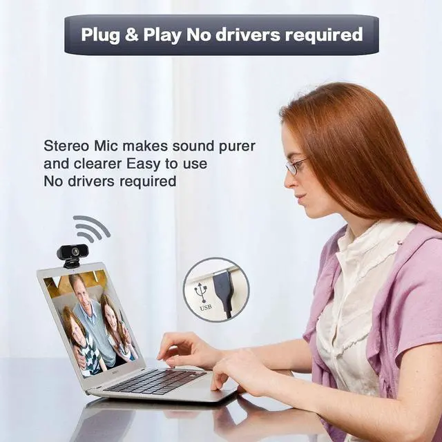 Alt view image 5 of 7 - Webcam 1080p HD Computer Camera Microphone Laptop USB PC Webcam | with Tripod Stand, 110 Degree Live Streaming Widescreen Recording Pro Video Web Camera for Calling, Conferencing , Switch 2