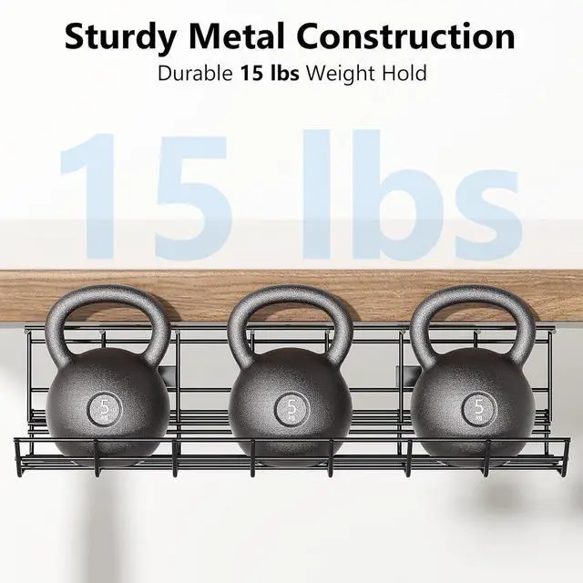 Alt view image 4 of 7 - 2 Pack DELAMU Under Desk Cable Management Tray, Metal Cord Cable Organizer for Desk, Easy Install Pre-drilled Wire Management Wire Organizer for Office & Home