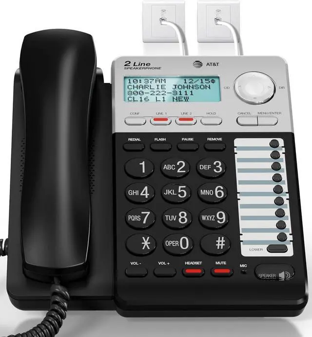 Main image of AT&T ML17929 2-Line Corded Speakerphone with Caller ID/Call Waiting, Black - Built-in Speakerphone, 3-Way Conferencing, Headset Compatible