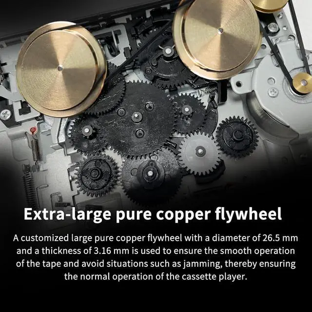 Alt view image 2 of 7 - Auto Reverse Clear Stereo Cassette Player,Built-in Cool Copper Wheel MovementEarphone,Cassette Tape to MP3 Converter with Tape Converter Software,Powered by USB Power Cord or AA Battery