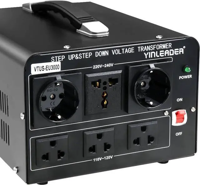 Main image of Yinleader 3000W Voltage Converter Transformer(110V to 220V,220V to 110V) | Step Up/Down Converter 110/120 Volt - 220/240 Volt w/US Standard Power Cord,Circuit Breaker Protection (VTUS-EU3000)