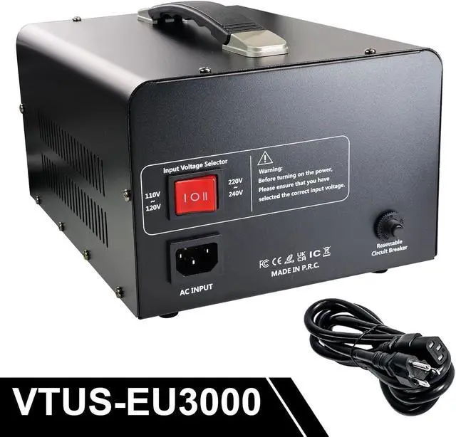 Alt view image 2 of 7 - Yinleader 3000W Voltage Converter Transformer(110V to 220V,220V to 110V) | Step Up/Down Converter 110/120 Volt - 220/240 Volt w/US Standard Power Cord,Circuit Breaker Protection (VTUS-EU3000)